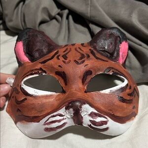 Brown and Pink Cat Mask for Pets